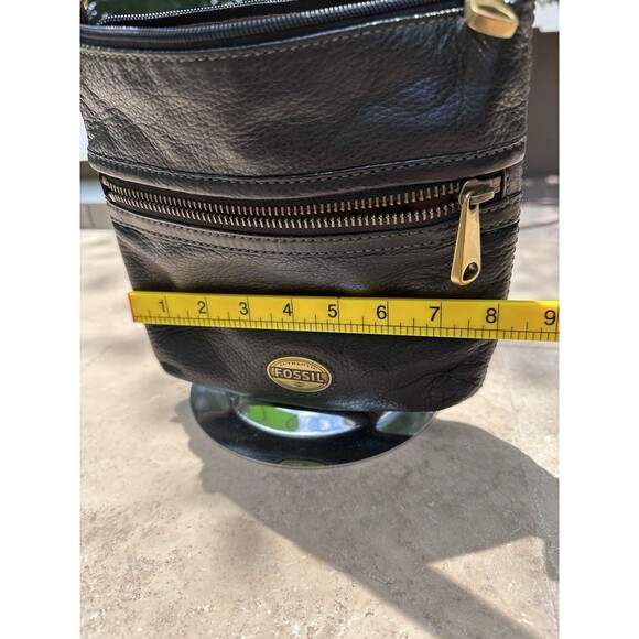 Fossil Genuine Leather Shoulder Bag Purse Black Size 8x8 Vintage Good Condition - Picture 8 of 11